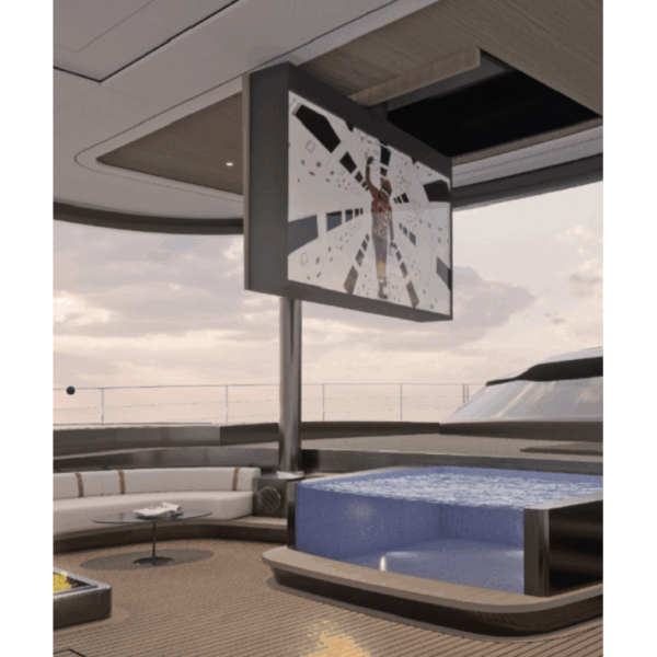 Supporto TV da soffitto con apertura Basculante Ral 9003 Bianco Opaco per TV fino a 42 PL